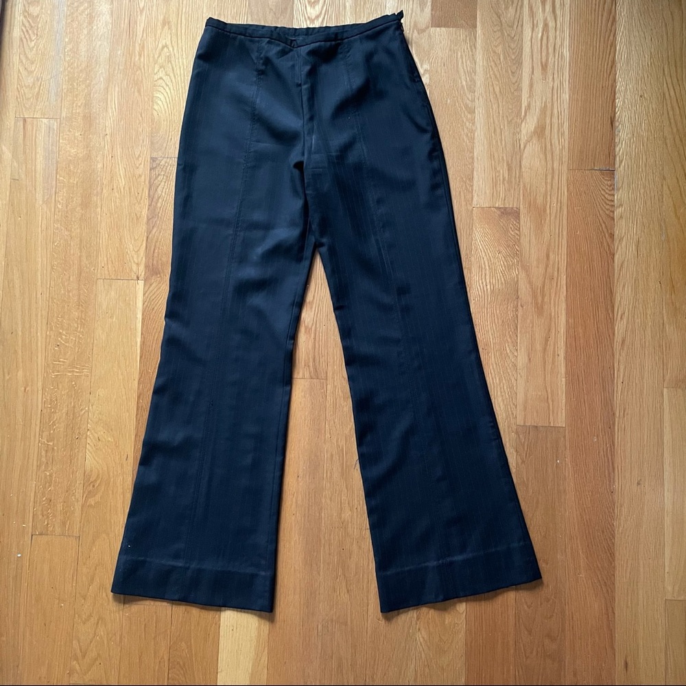 J Crew Wide Leg Dress Pant Size 4 - Black Pin Stripe